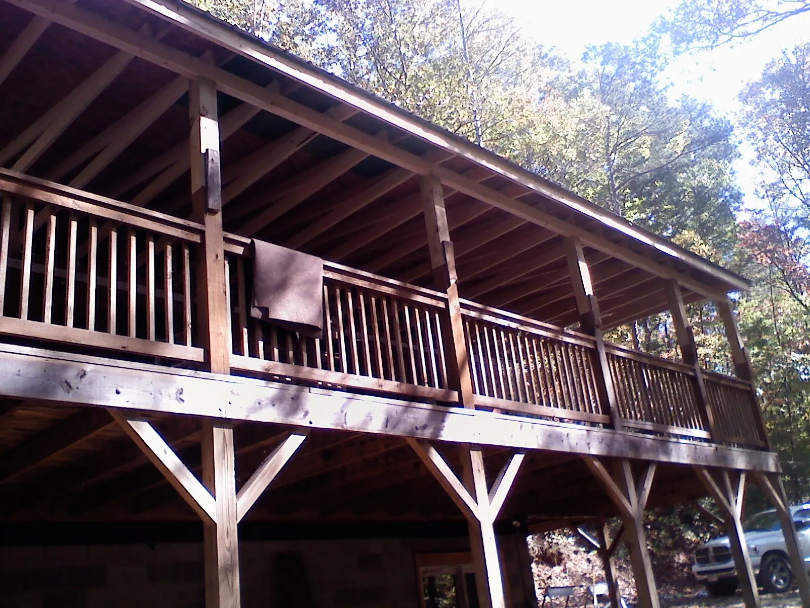 Timber framing under a new elevated porch and deck — Roof Leak Repair in Drury by Roofing Brothers